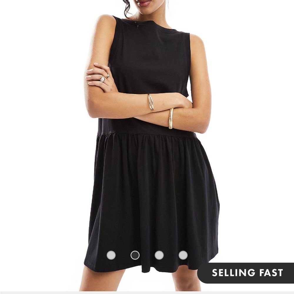 NWT ASOS black cotton dress size 8.